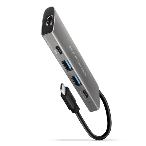 Obrázek AXAGON HMC-5G21, USB 10Gb/s hub, porty 2x USB-A, 2x USB-C, HDMI 4k/30, PD 60W, kabel USB-C 13cm