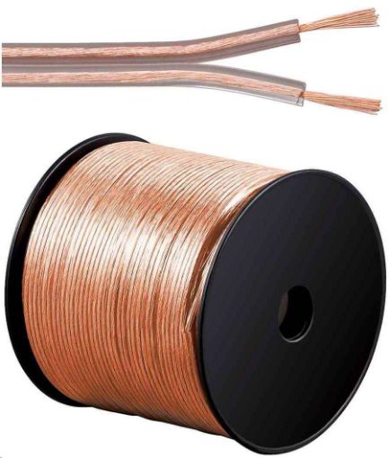 Obrázek PremiumCord Kabely na propojení reprosoustav 100% CU měď 2x1,5mm 100m