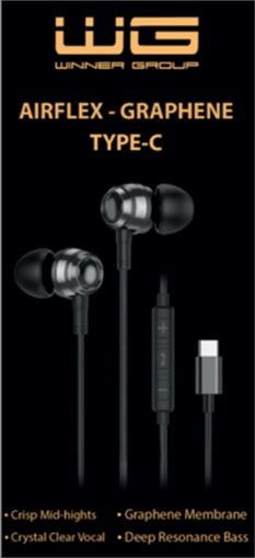 Obrázek WG - Sluchátka s konektorem Type-C, drátové, černá
