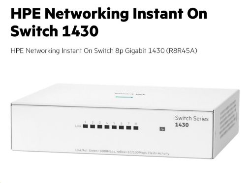 Obrázek HPE Networking Instant On Switch 8p Gigabit 1430 (R8R45A)