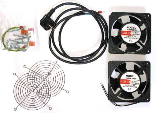 Obrázek 19" ventilace pro nástěnné rozvaděče XtendLan, 2 ventilátory 120mm, napájecí kabel, spojovací materiál