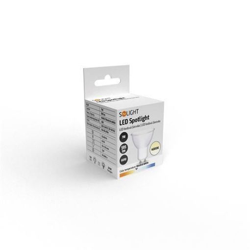 Obrázek Solight LED žárovka, bodová , 7W, GU10, 3000K, 595lm, bílá