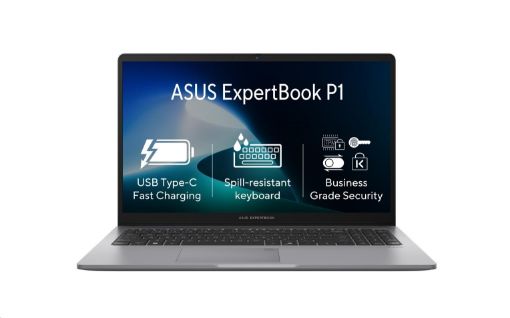 Obrázek ASUS NTB ExpertBook P1 (P1503CVA-S71160X), i3-1315U, 15.6" 1920x1080, 8GB, 256GB SSD, UHD, W11 Pro, Misty Grey