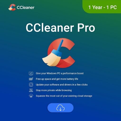 Obrázek _Nová CCleaner Professional for Windows pro 1 PC na (12 měs.) Online ESD
