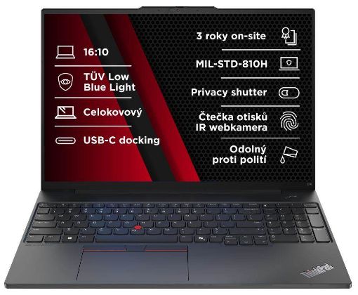 Obrázek LENOVO NTB ThinkPad E16 AMD G2 - Ryzen5 7535HS,16" WUXGA,16GB,512SSD,FHD+IRcam,W11H