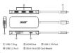 Obrázek ACER Dokovací stanice 7in1 Type-C dongle, 1x HDMI, 3x USB-A 3.2 Gen1, 1x SD 3.0, 1x microSD, 1x USB-C, silver