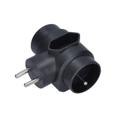 Obrázek Solight rozbočka, 2,5A + 2x 10A, černá