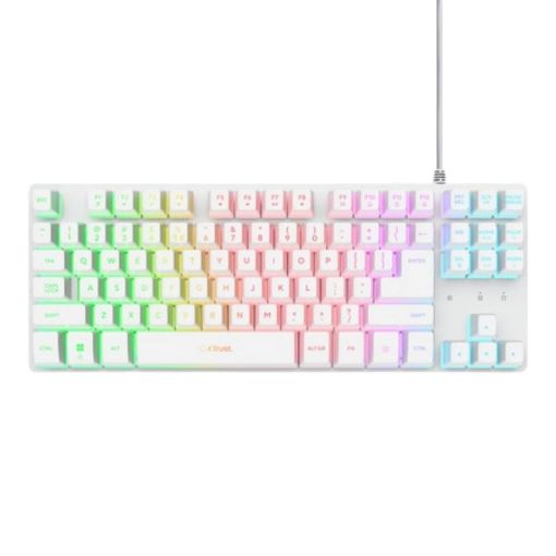Obrázek TRUST Klávesnice GXT 833 Thado, Membránová, USB, RGB, bílá