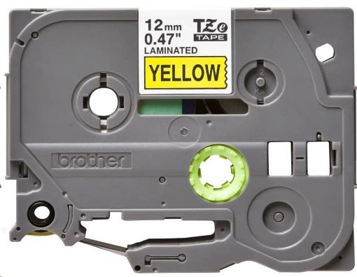 Obrázek BROTHER TZE631 - kazeta TZ šířky 12mm, laminovaná TZE-631, žlutá/černé písmo - 8m
