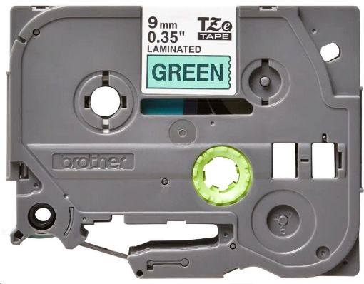 Obrázek BROTHER TZE721 - kazeta TZ šířky 9mm, laminovaná TZE-721, zelená/černé písmo