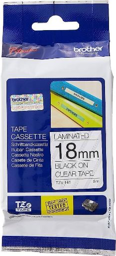 Obrázek BROTHER TZE141 - kazeta TZ šířky 18mm, laminovaná TZE-141, průsvitná/černé písmo