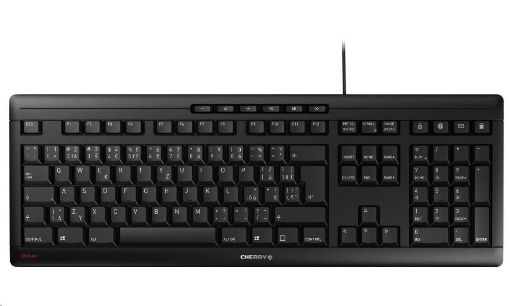 Obrázek CHERRY klávesnice STREAM, drátová, USB, CZ+SK layout, černá