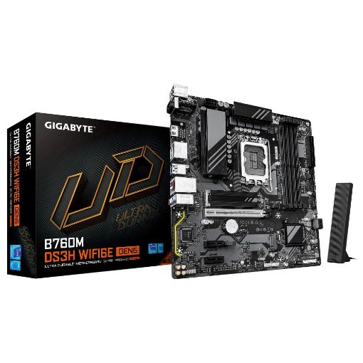 Obrázek GIGABYTE MB Sc LGA1700 B760M DS3H WIFI6E GEN5, Intel B760, 4xDDR5, 2xDP, 1xHDMI, mATX