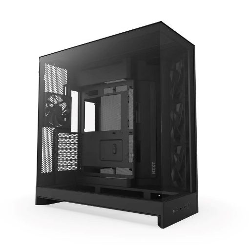 Obrázek NZXT skříň H9 Flow dvoukomorová ATX / 4x140mm fan / až 10xfan / perforovaný top / proskl. bočnice, front / černá