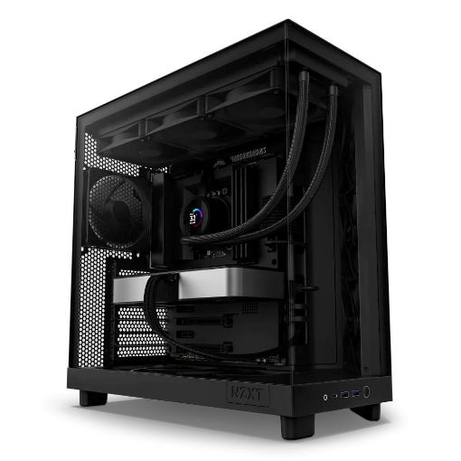 Obrázek NZXT skříň H6 Flow dvoukomorová / MidT / 3x120mm fan / 2xUSB 3.2 / USB-C / prosklená bočnice i čelo / černá