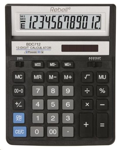 Obrázek REBELL kalkulačka - RE-BDC712BK BX