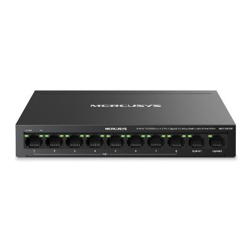 Obrázek MERCUSYS switch MS110CMP (10x100Mb/s,8xPoE+,115W,fanless)