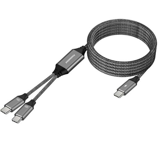 Obrázek PREMIUMCORD Nabíjecí kabel USB-C, 2xUSB-C na USB-C, 100W, 1m, černá