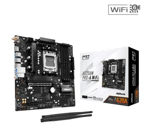 Obrázek ASRock MB Sc AM5 A620AM PRO-A WIFI, AMD A620A, 4xDDR5, 1xHDMI, WIFI