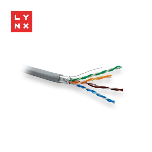 Obrázek LYNX FTP kabel Cat5e, PVC, 0,5mm, celoměděný, vnitřní, šedý, box 305m