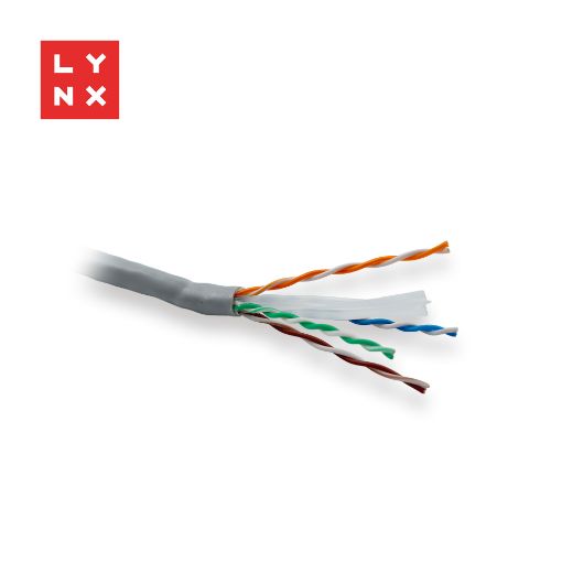 Obrázek LYNX UTP kabel, Cat6, PVC (Eca), celoměděný, vnitřní, šedý, box 305m