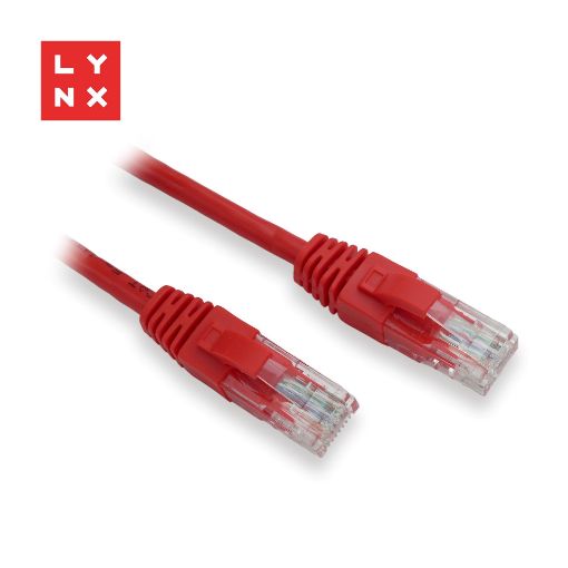 Obrázek LYNX UTP patch kabel Cat5e, PVC, CCA, 0,3m, červený (balení obsahuje 10ks)