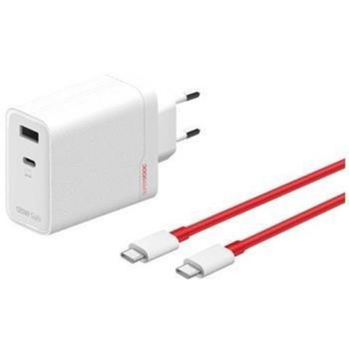 Obrázek OnePlus SUPERVOOC 120W Dual USB-A + USB-C Cestovní Nabíječka + USB-C/USB-C Kabel White