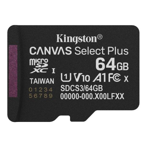 Obrázek Kingston MicroSDXC karta 64GB Canvas Select Plus, U1, V10, A1