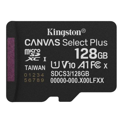 Obrázek Kingston MicroSDXC karta 128GB Canvas Select Plus, U1, V10, A1