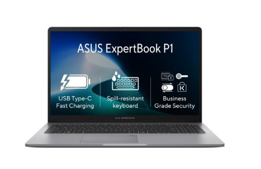 Obrázek ASUS NTB ExpertBook P1 (P1503CVA-S71152X), i3-1315U, 15.6" FHD, 16GB, 512GB SSD, UHD, W11 Pro, Misty Gray