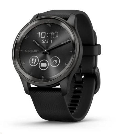 Obrázek Garmin vívomove® Trend, Nerezová luneta Slate, pouzdro Black, silikonový řemínek