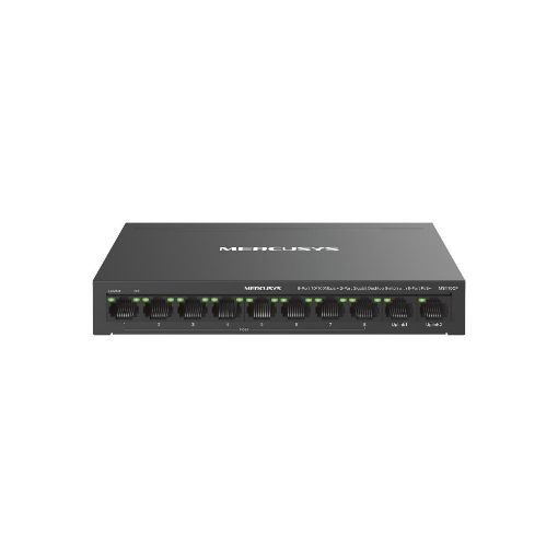 Obrázek MERCUSYS switch MS110CP (8x100Mb/s,2xGbE,8xPoE+,65W,fanless)