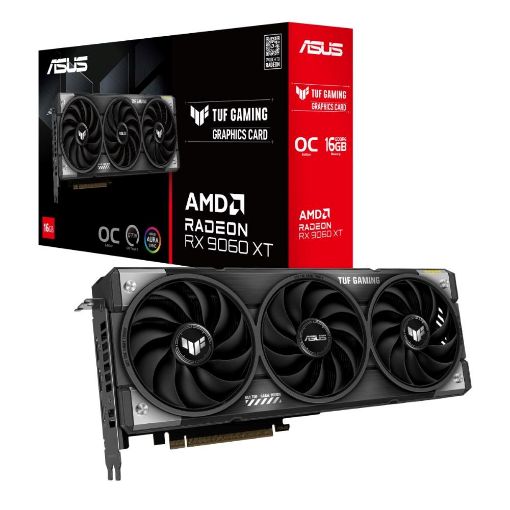 Obrázek ASUS VGA AMD Radeon RX 9060 XT TUF GAMING OC 16GB, RX 9060 XT, 16GB GDDR6, 2xDP, 1xHDMI
