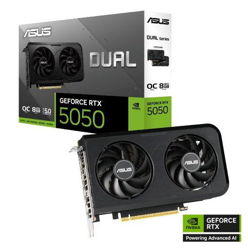 Obrázek ASUS VGA NVIDIA GeForce RTX 5050 DUAL OC 8G, 8G GDDR6, 3xDP, 1xHDMI