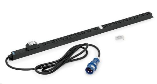 Obrázek TRITON Vertikální rozvodný panel 20x IEC C13 + 4x IEC C19, 2x16A jistič, výška 1281mm, černý