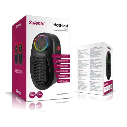 Obrázek Salente HotHeat, teplovzdušný mini ventilátor, 500 W, černý