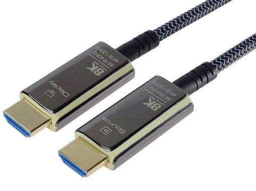 Obrázek PREMIUMCORD Ultra High Speed HDMI 2.1 optický fiber kabel 8K@60Hz, zlacené 7m