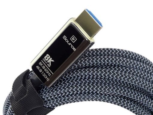 Obrázek PREMIUMCORD Ultra High Speed HDMI 2.1 optický fiber kabel 8K@60Hz, zlacené 50m