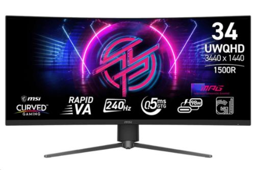 Obrázek MSI LCD MPG 346CQRF X24, 34", VA, 3440x1440, 240Hz, 0.5ms, HDMI, DP, USB, VESA, Audio, Black