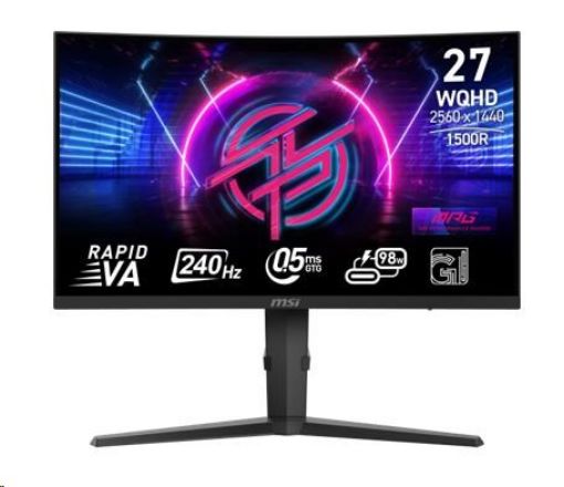 Obrázek MSI LCD MPG 275CQRXF, 27", 2560x1440, Rapid VA, 240Hz, 0,5ms, VESA 75x75, Black