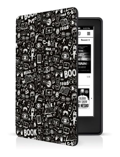 Obrázek CONNECT IT Pouzdro pro Amazon Kindle Paperwhite 2024, doodle černá