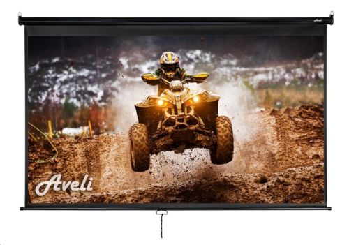 Obrázek Nástěnné projekční plátno AVELI, 265x149cm (16:9) 120", černý tubus