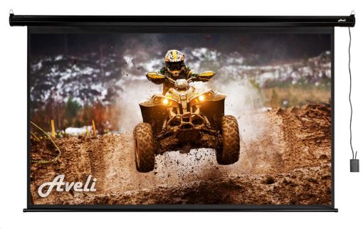 Obrázek Elektrické projekční plátno AVELI, 204x115 (16:9) 92", černý tubus