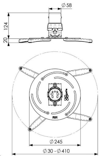 Obrázek Vogel's PPC 2500 - stropní držák pro projektor projektor