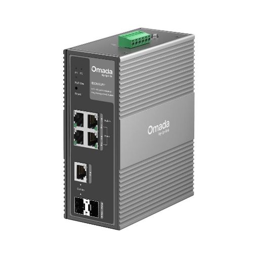 Obrázek TP-Link OMADA průmyslový switch IES206GPP (4xGbE,1xGbE/SFPcombo,1xSFP,3xPoE+,1xPoE++,120W,DIN,IP40,fanless)