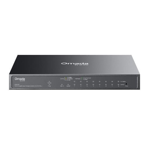 Obrázek TP-Link OMADA switch ES210GP (9xGbE,1xGbE/SFPcombo,8xPoE+,63W, fanless)