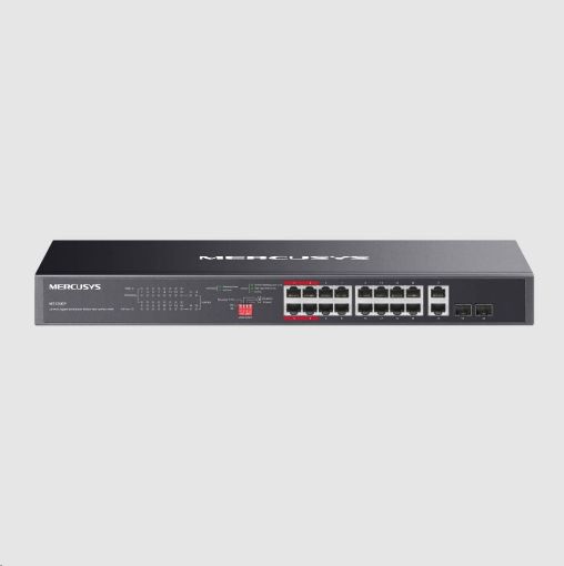 Obrázek MERCUSYS switch MS120GP (16xGbE,14xPoE+,2xGbE/SFPcombo,192W)