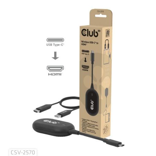 Obrázek Club3D Bezdrátový adaptér (vysílač) USB-C na HDMI, Full HD, dosah 25m