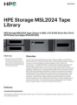 Obrázek HPE Storage MSL2024 Tape Library 1x MSL LTO-9 SAS Drive 15x LTO-9 45TB Data Cartridges
