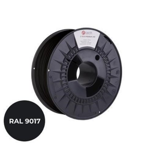 Obrázek C-TECH Tisková struna (filament) PREMIUM LINE, ASA, dopravní černá, RAL9017, 1,75mm, 1kg